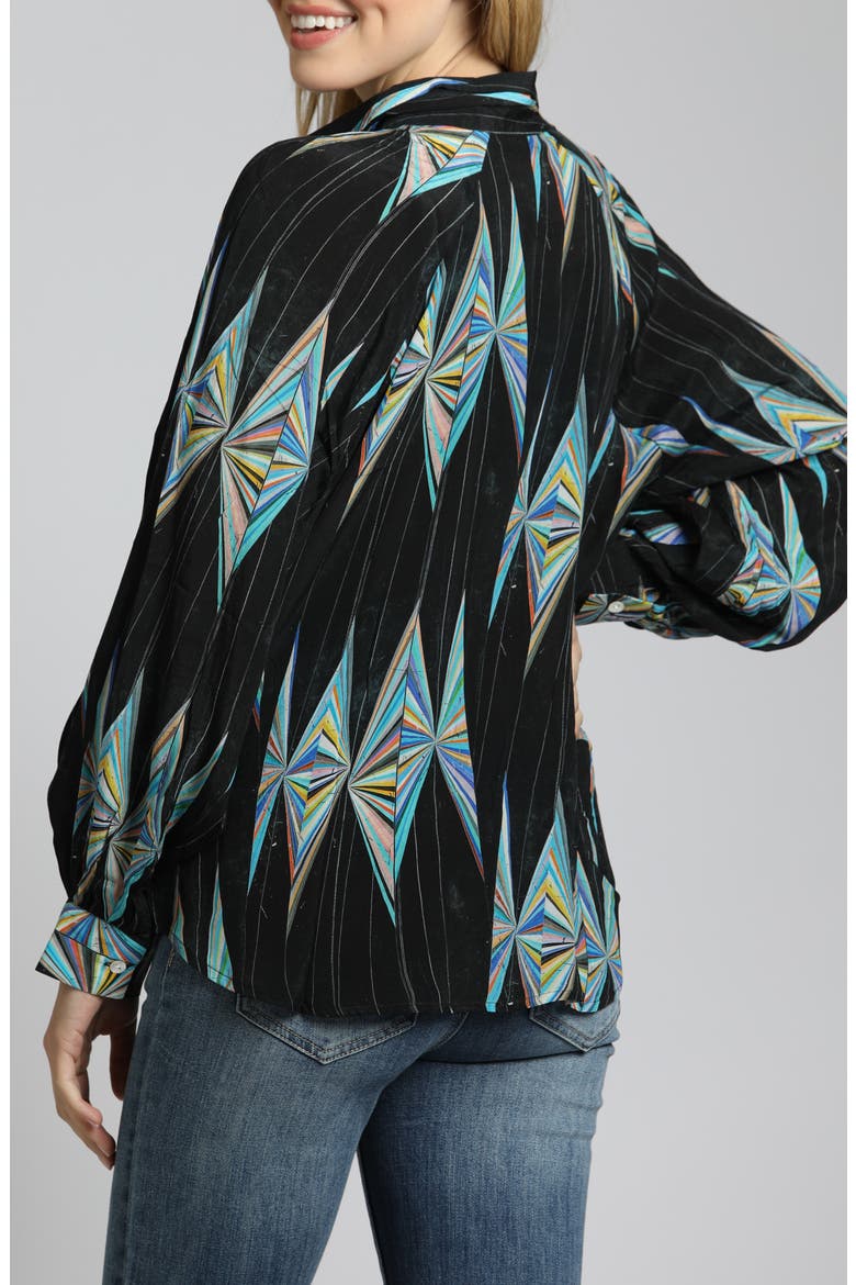 Long Sleeve Shirt, Alternate, color, BLACK/TEAL MULTI