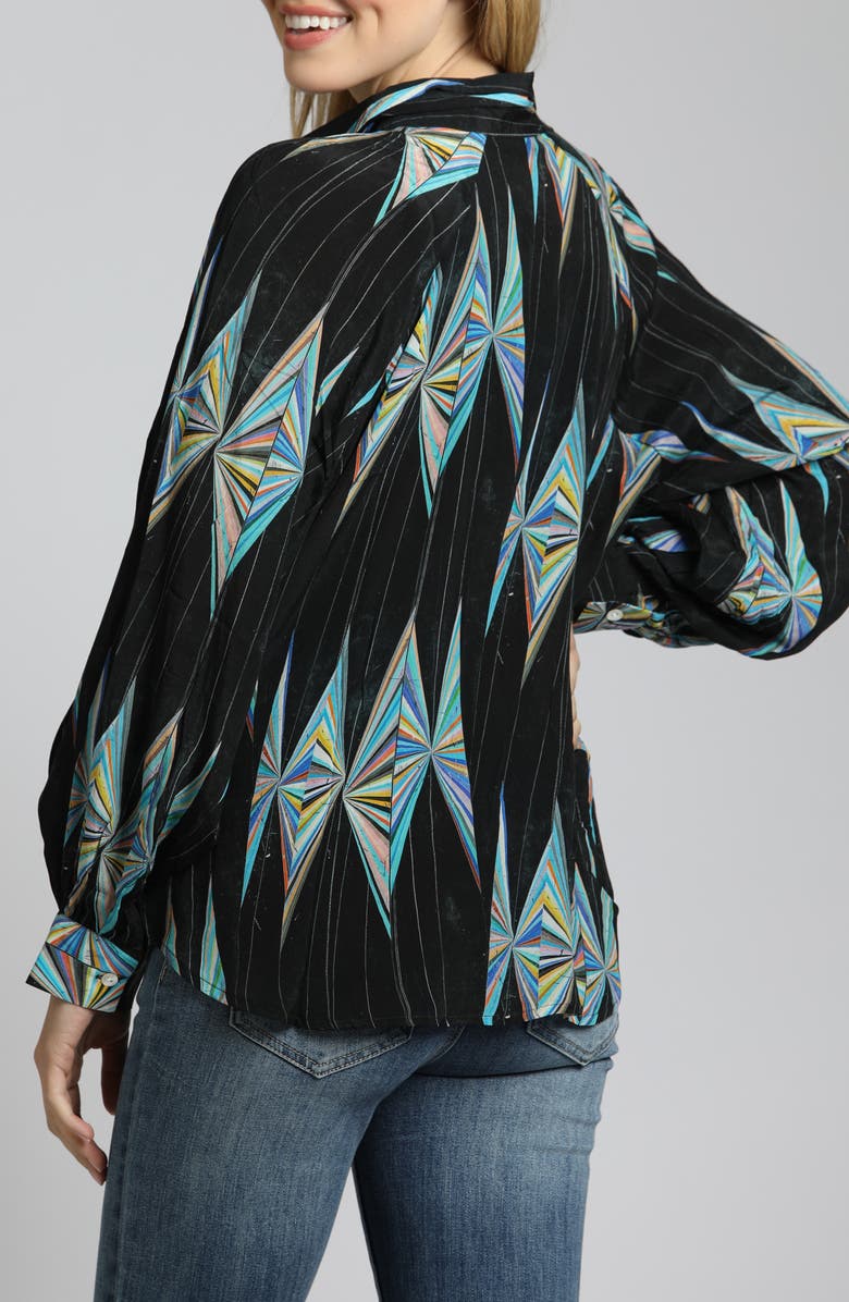 APNY Long Sleeve Shirt, Alternate, color, Black/Teal Multi