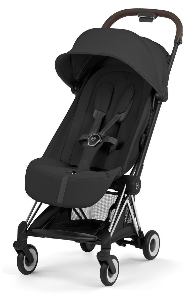 Coya Compact Lightweight Travel Stroller – Style Collection, Main, color, CHROME/ SEPIA BLACK