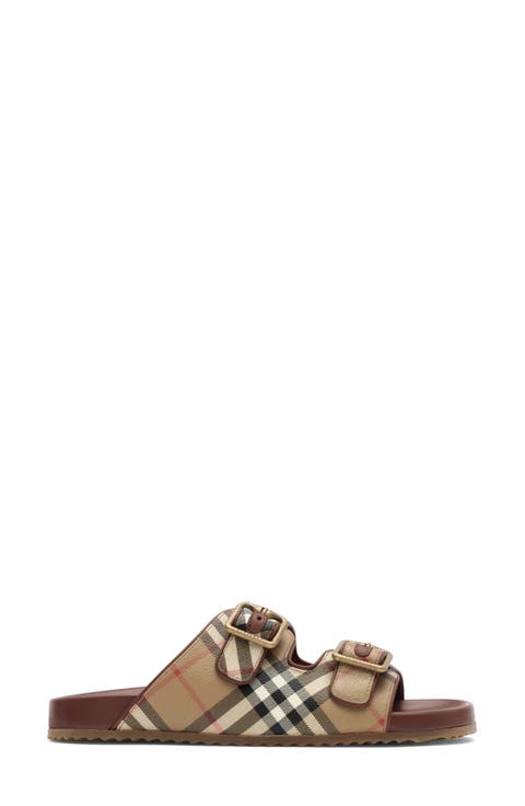 Urchin Check Slide Sandal