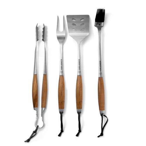 Schmidt Brothers Cutlery Bonded Teak 4-piece Bbq Tool Set In Brown