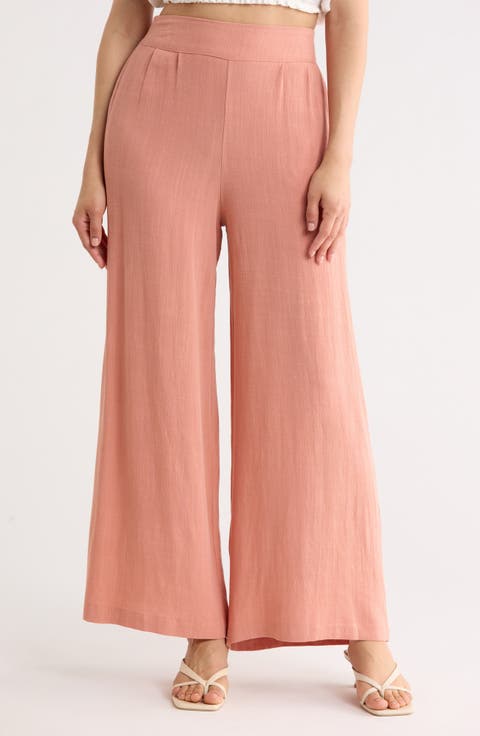 Wide Leg Pull-On Pants