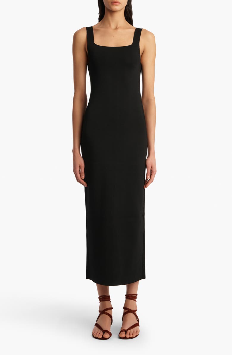 Khaite Dixi Fitted Knit Dress, Main, color, Black