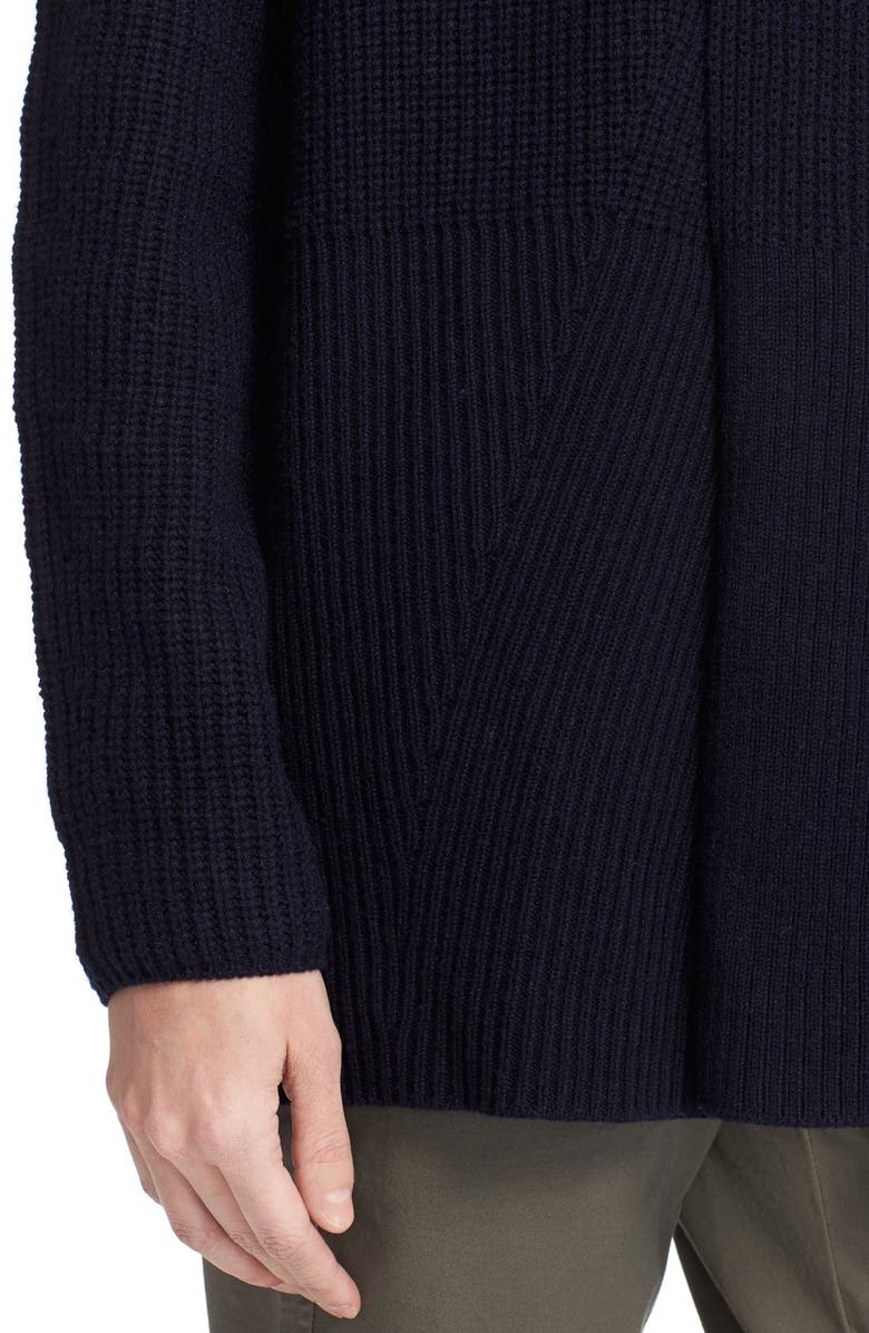 Vince Directional Rib Wool & Cashmere Cardigan, Alternate, color, 