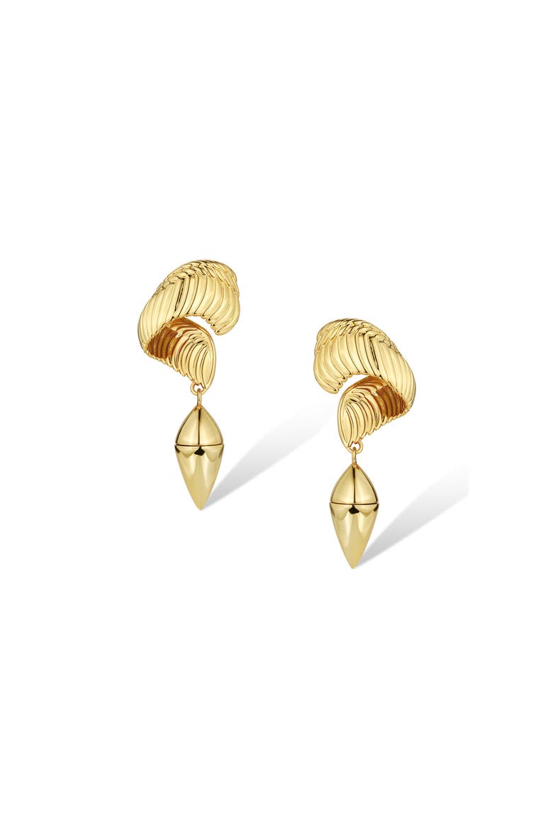 Hawk Wing Earrings, Main, color, Gold
