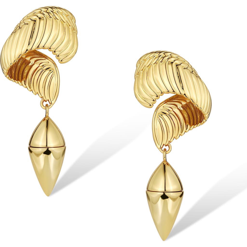 Rc Retro Chic Hawk Wing Earrings In Gold