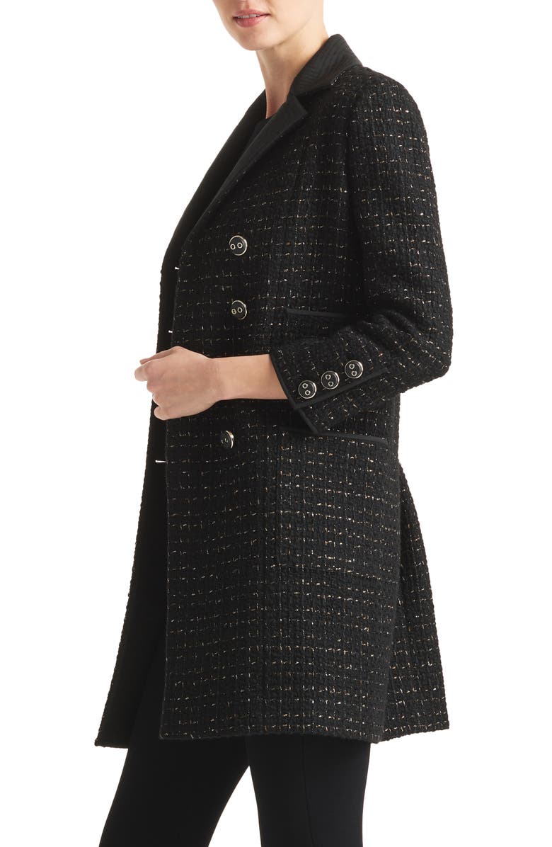 St. John Collection Double Breasted Three Quarter Sleeve Tweed Jacket, Alternate, color, 