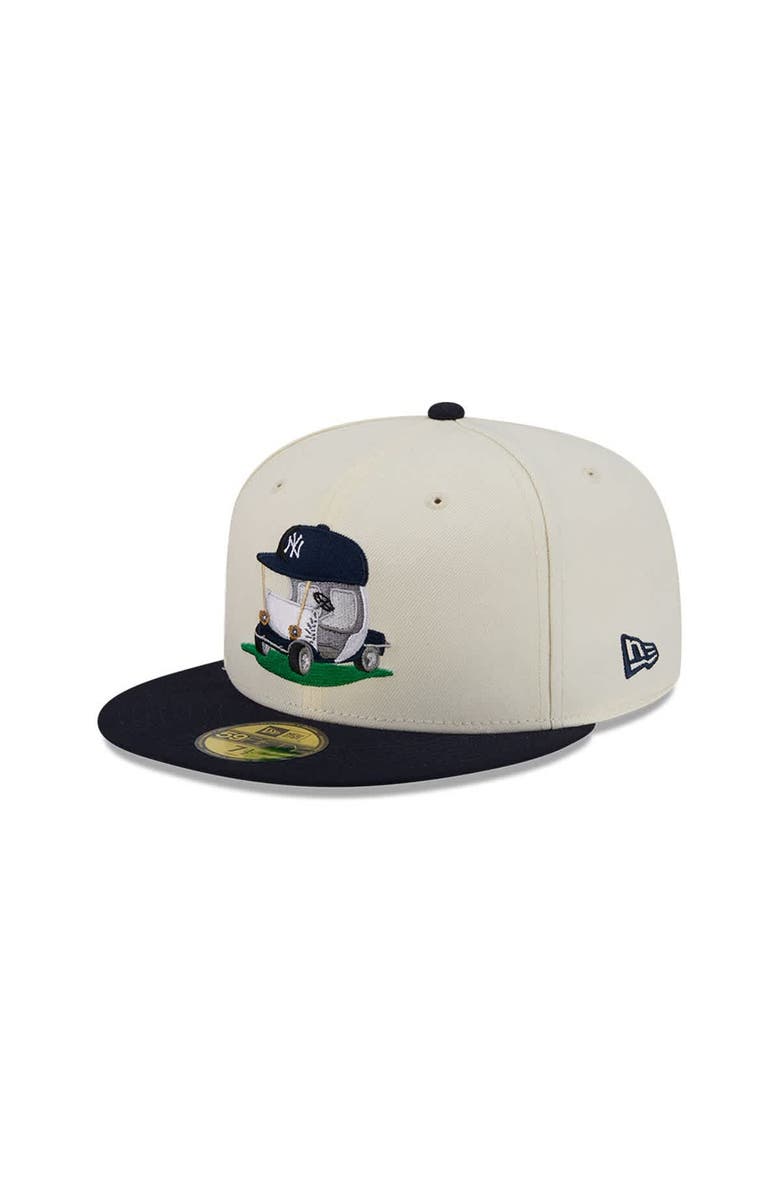 New Era Men's New Era  Cream/Navy New York Yankees Bullpen Cart 59FIFTY Fitted Hat, Alternate, color, Cream
