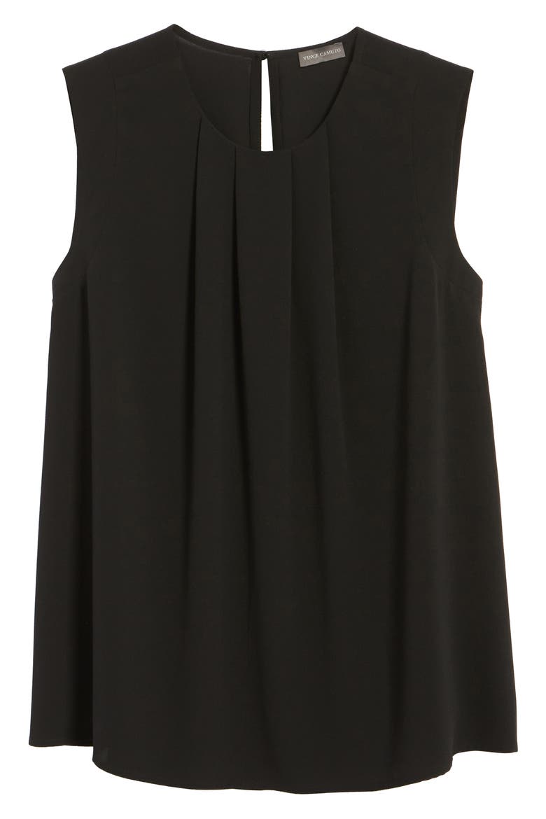 Pleat Front Blouse, Alternate, color, RICH BLACK
