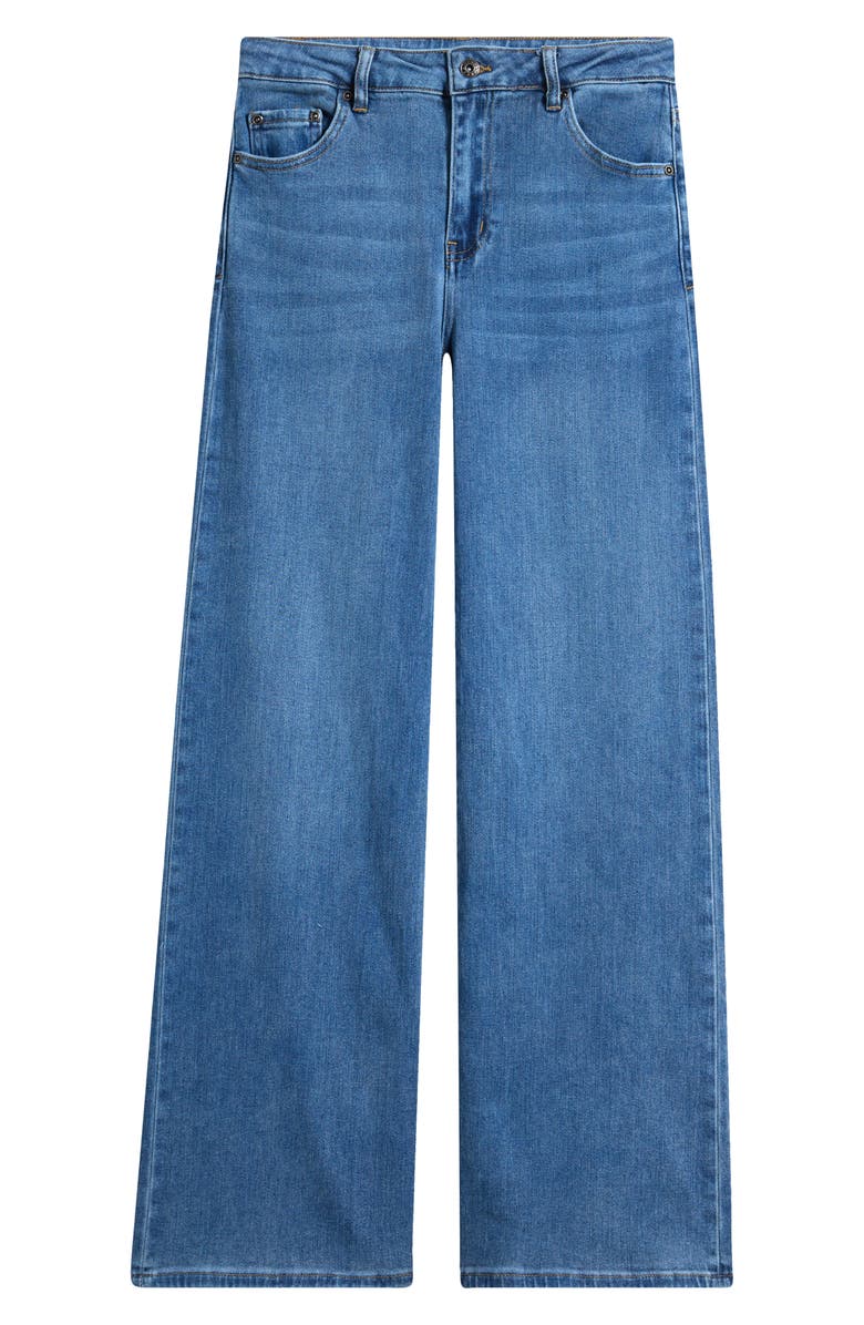 Tractr Kids' Bow Embroidered Wide Leg Jeans, Main, color, Indigo