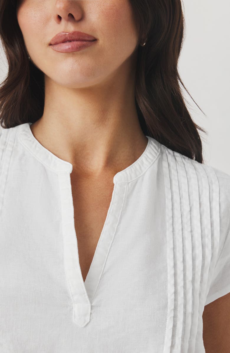 Splendid Stella Pintuck Linen Top, Alternate, color, White