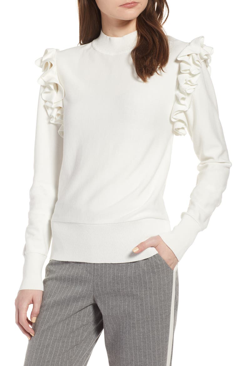 Detachable Sleeve Sweater, Main, color, WHITE