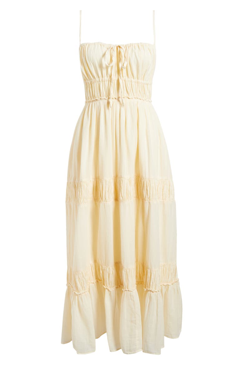 Taking Sides Tiered Cotton Maxi Dress, Alternate, color, WET PLASTER