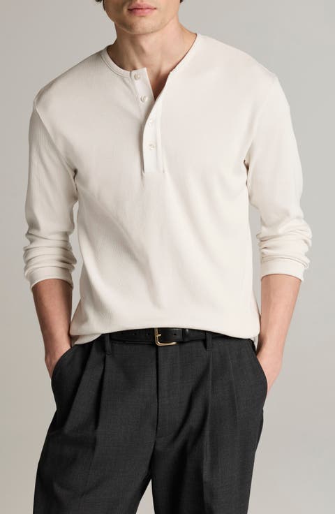 Ribbed Long Sleeve Henley