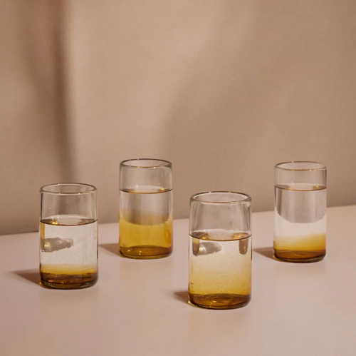 Meso Goods Sofia Ombre Effect Glass In Clear & Amber