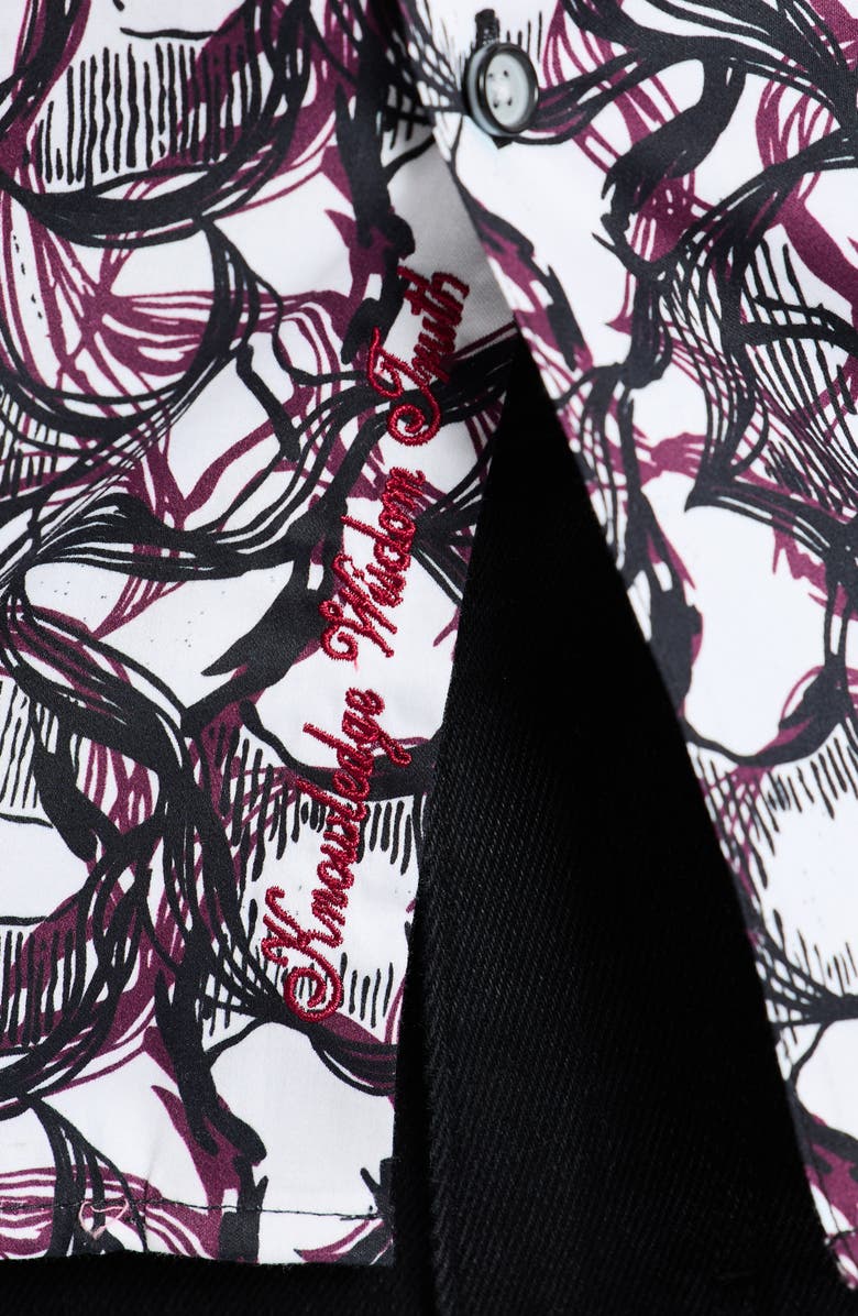 Robert Graham Gifford Cotton Button-Up Shirt, Alternate, color, Burgundy