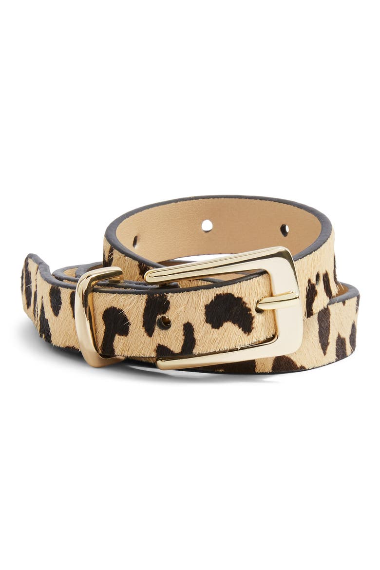 Leopard Skinny Belt, Main, color, LEOPARD