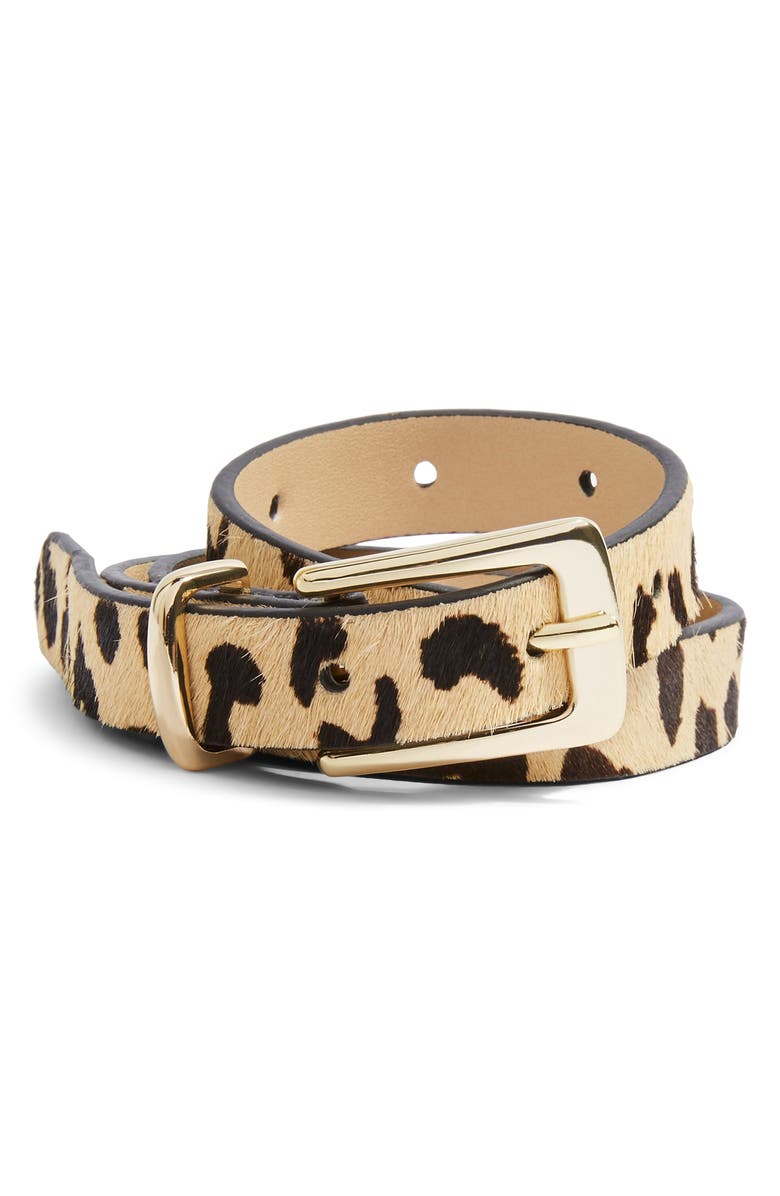 Topshop Leopard Skinny Belt, Main, color, 