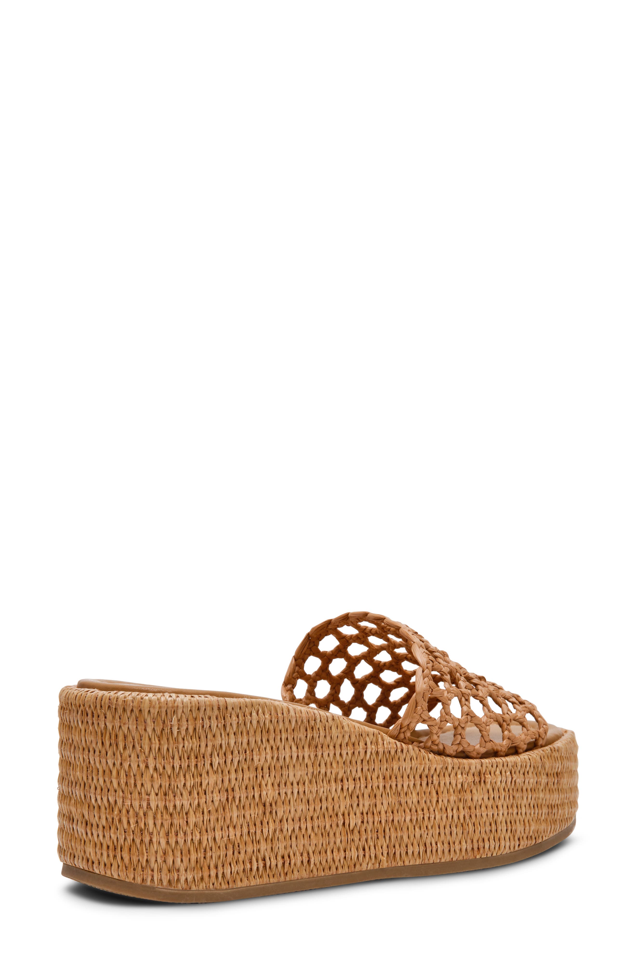 Steve Madden Brandy Platform Wedge Slide Sandal, Alternate, color, Raffia