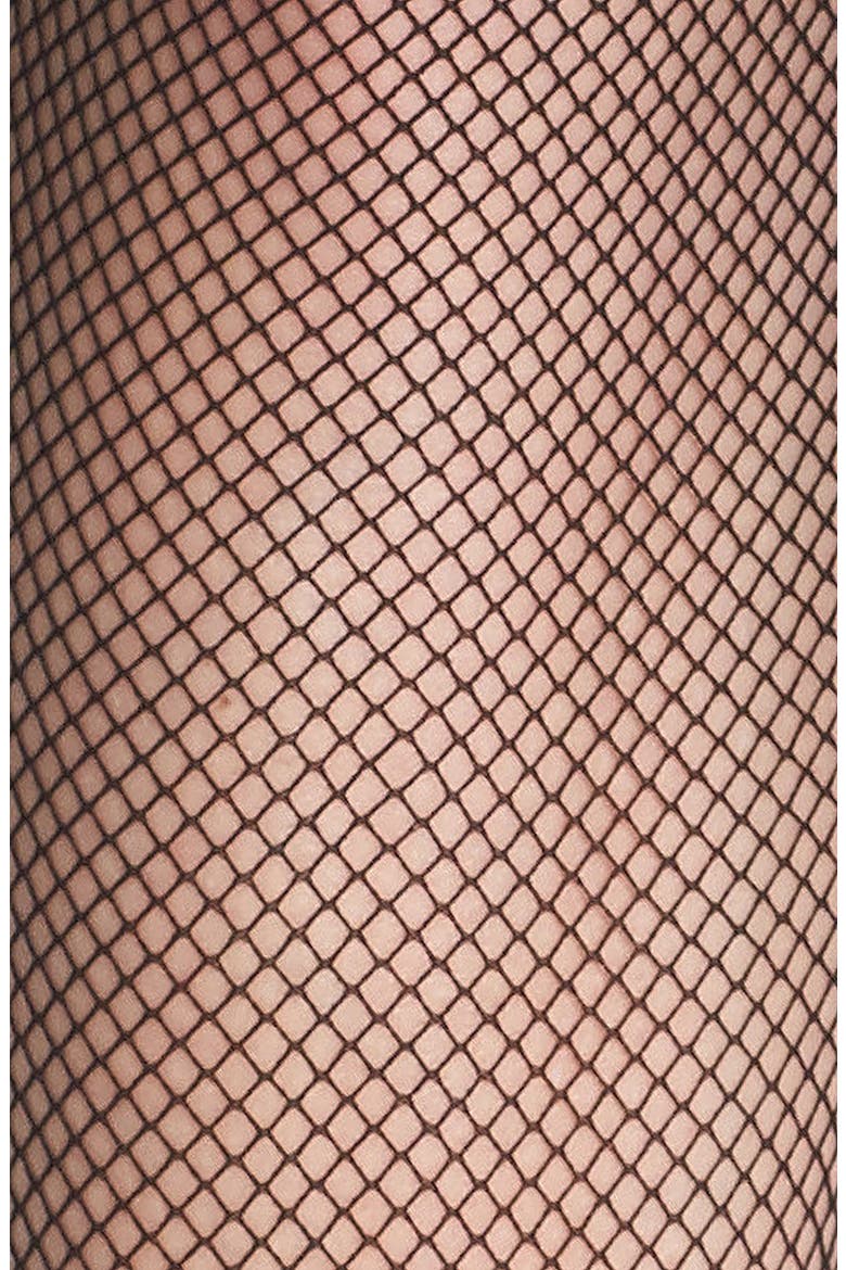 Tricot Fishnet Tights, Alternate, color, BLACK