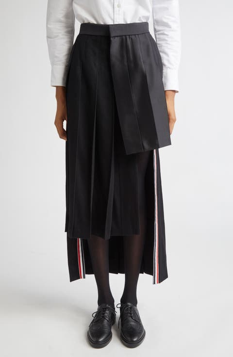 スカート THOM BROWNE PLEATED SKIRT Thom Browne Grey Wool Pleated Skirt – Boutique LUC.S