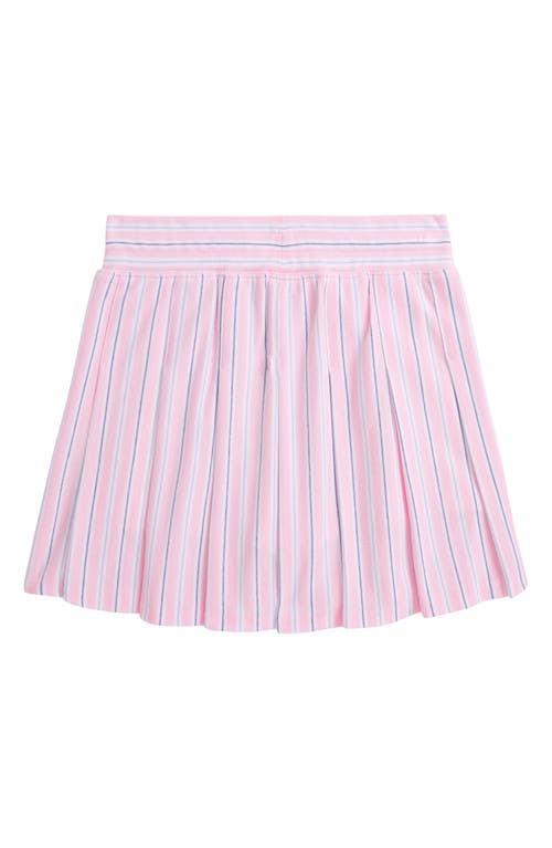 Polo Ralph Lauren Ralph Lauren Striped Pleated Oxford Mesh Skort In Pink