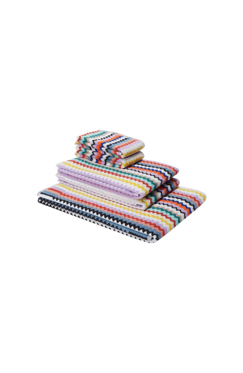 Missoni Home Riverbero 5-piece Bath Towel Set In Cotton Terry With Zigzag Pattern, Main, color, Multicoloured
