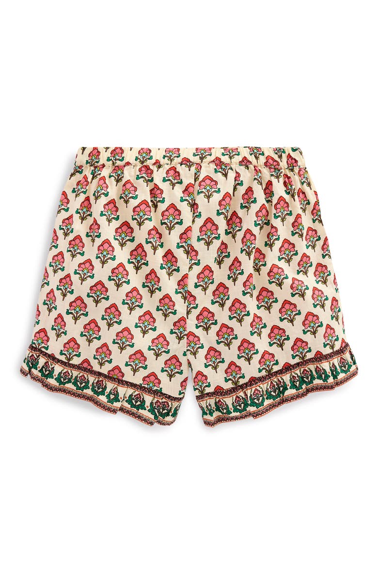 Kids' Print Cotton Ruffle Hem Shorts, Alternate, color, IVORY WOODBLOCK FLORAL