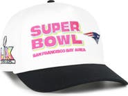 '47 Men's '47 White/Black New England Patriots Super Bowl LX Stacked Hitch Adjustable Hat