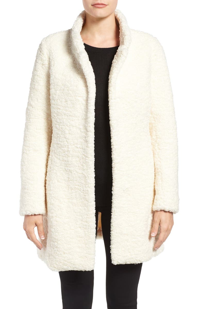 Ivanka Trump Textured Faux Fur Coat, Main, color,