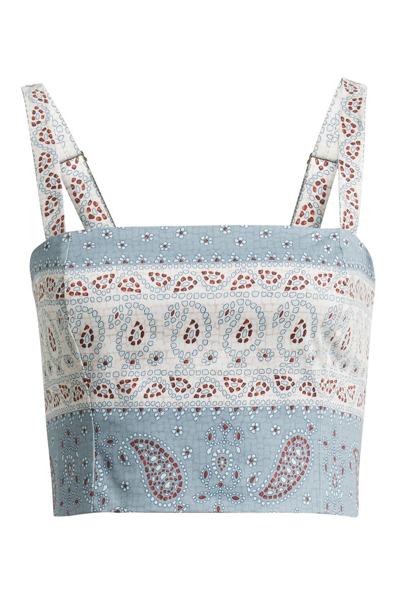 The Anya Paisley Print Crop Tank, Alternate, color, GEMSTONE MOSAIC DUSTY BLUE