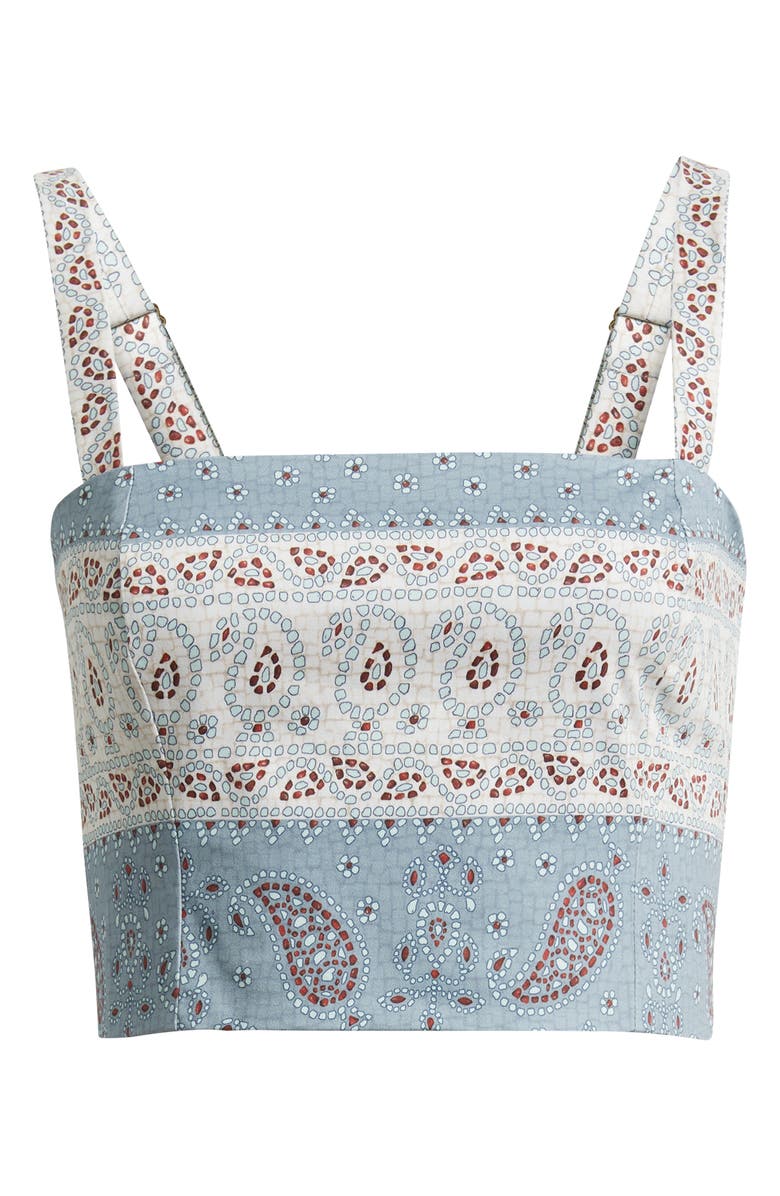 Hill House Home The Anya Paisley Print Crop Tank, Alternate, color, Gemstone Mosaic Dusty Blue