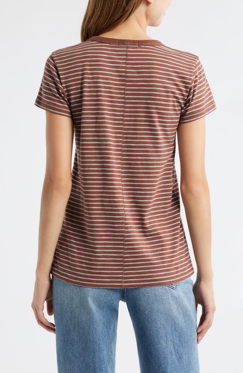 rag & bone The Slub Stripe T-Shirt, Alternate, color, Brown Multi