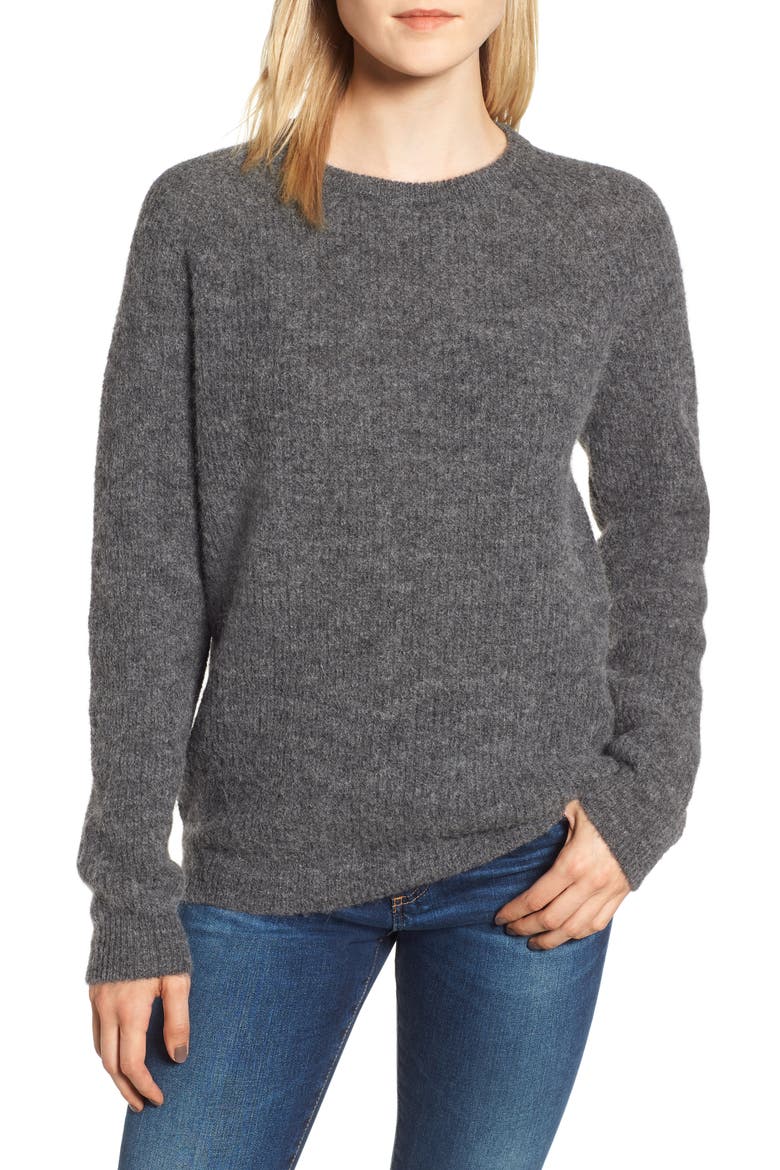 Olivia Crewneck Sweater, Main, color, DARK GREY MARL