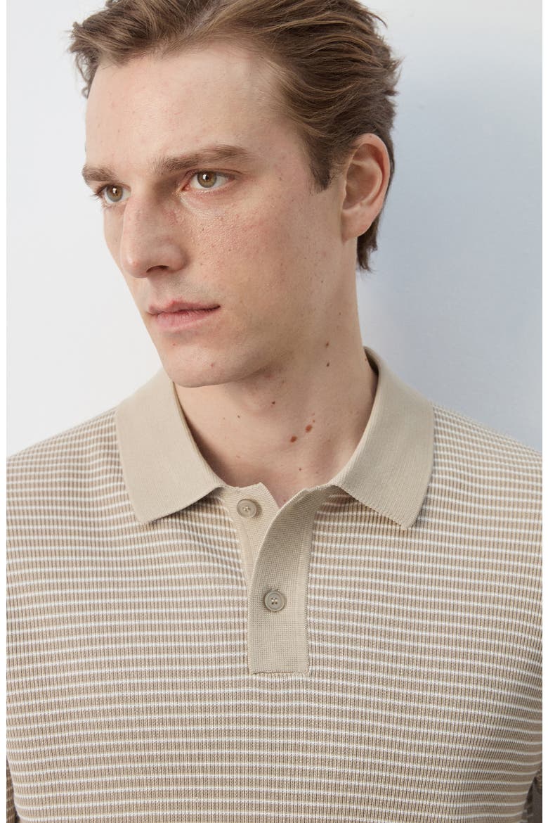 Stripe Polo, Alternate, color, BEIGE