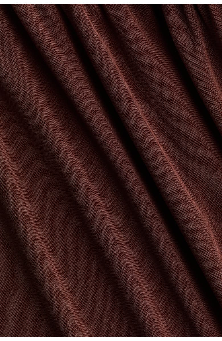 H&M Draped Off-the-shoulder Jersey Dress, Alternate, color, Dark Brown