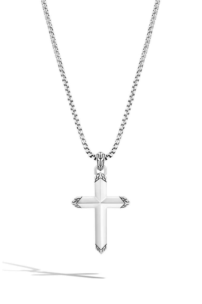 Men's Classic Chain Cross Pendant Necklace, Alternate, color, SILVER