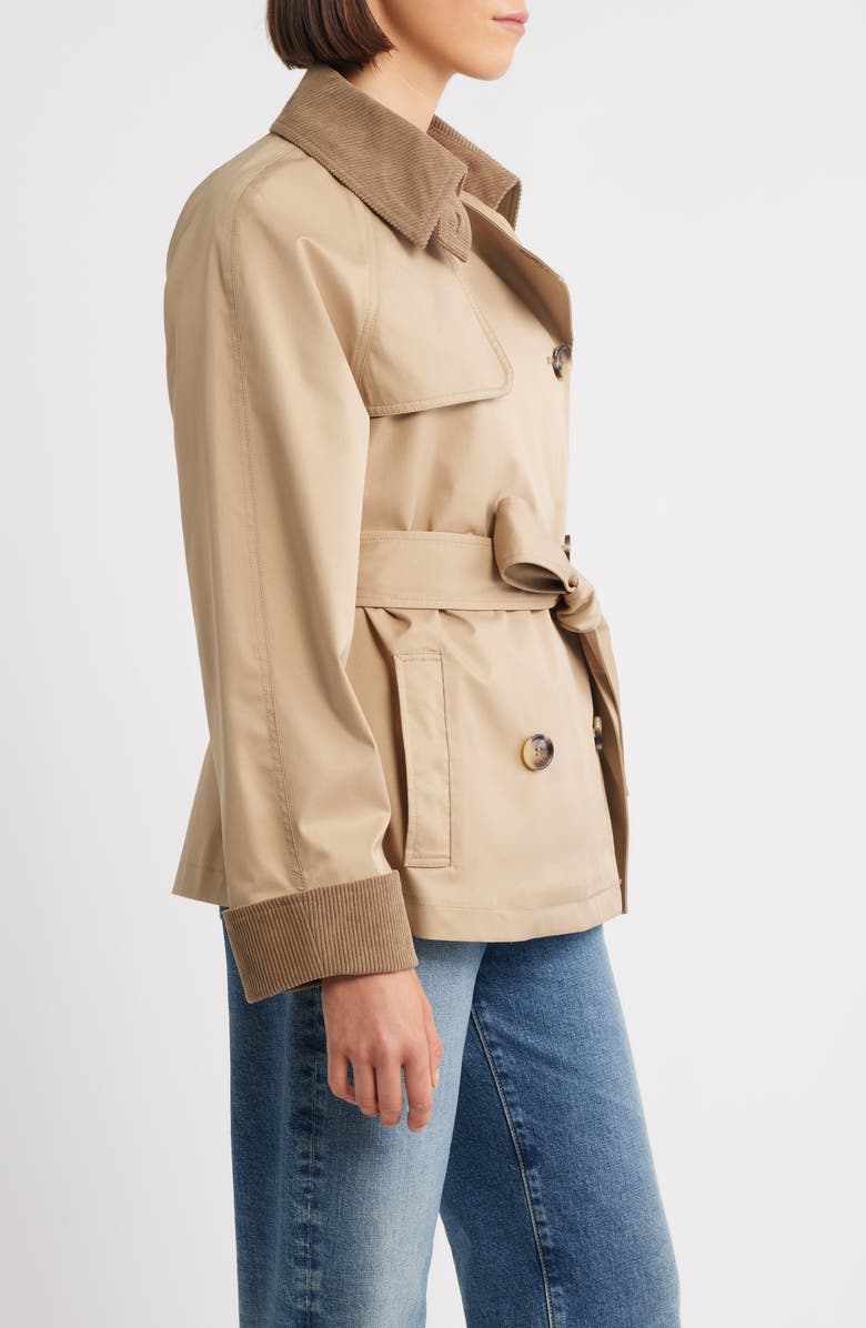 Sam Edelman Short Trench Coat, Alternate, color, Sand