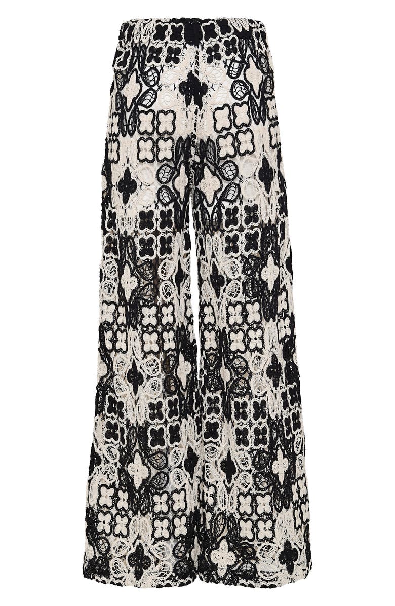 Maaji Raisin Floral Crochet Cover-Up Pants, Alternate, color, Black