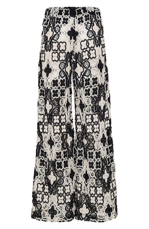 Maaji Raisin Floral Crochet Cover-up Pants In Black