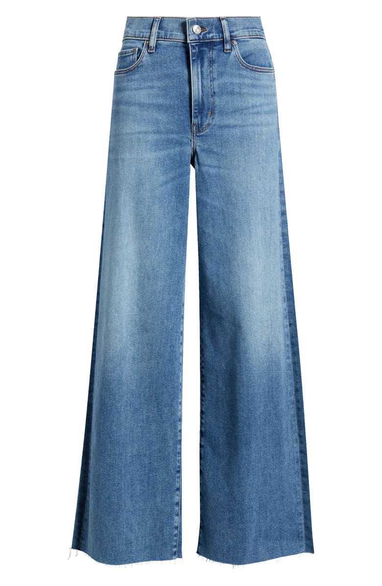 FRAME Le Slim Palazzo Raw Hem High Waist Wide Leg Jeans, Alternate, color, Clue Raw After