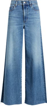 FRAME Le Slim Palazzo Raw Hem High Waist Wide Leg Jeans