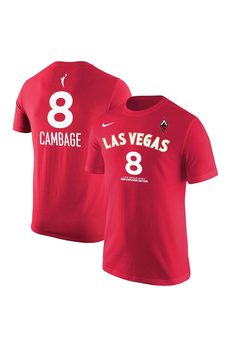 Nike Men's Nike Liz Cambage Red Las Vegas Aces Explorer Edition Name & Number T-Shirt, Main, color,