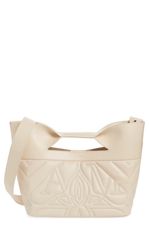 The Small Bow Logo Quilted Padded Leather Tote