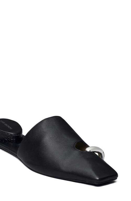 Tory Burch Pointed Toe Pierced Mule In Black