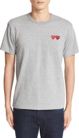 Comme des Garcons PLAY Twin Hearts Slim Fit Jersey T Shirt Nordstrom