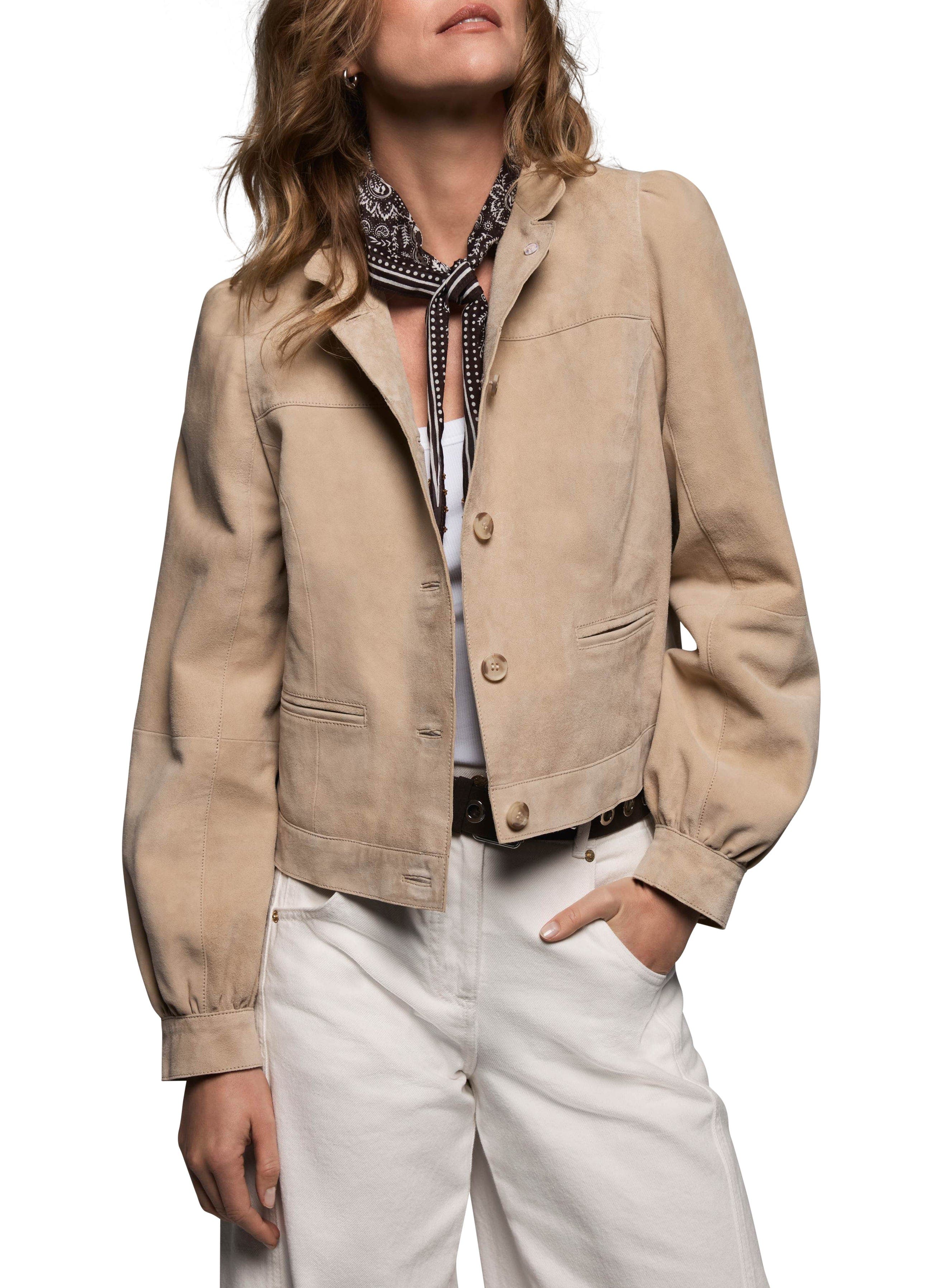 Suede Puff Sleeve Jacket