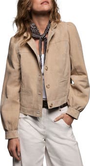MINT VELVET Suede Puff Sleeve Jacket