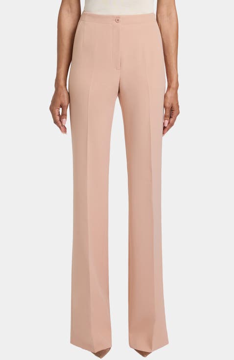 Beth Mid-Rise Flared Pant in Soft Stretch Crepe