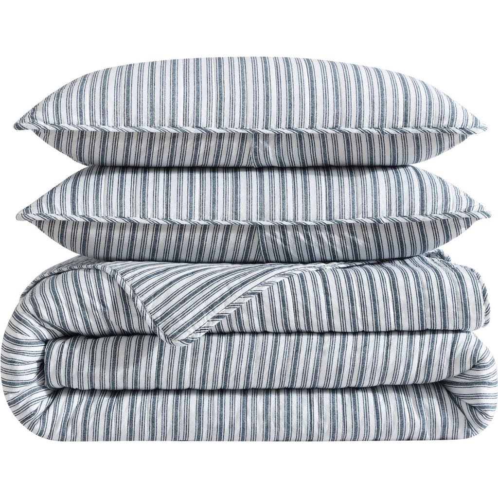 Nautica Coleridge Stripe Queen Quilt Set In Dark Blue